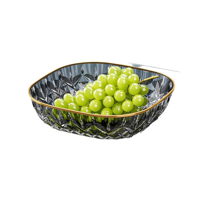 24cm PET Fruit Plate Clear Plastic Fruit Bowl for Kitchen Party Snack Fruit Tray Kitchen Tableware Luxury Nut Snack Plate