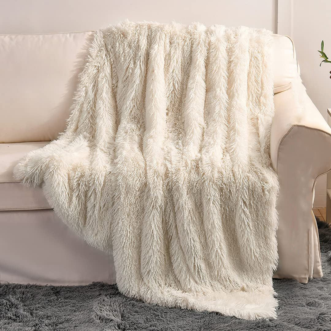Couverture d&#39;hiver en fausse fourrure Bubble Kiss, plaid confortable et moelleux en peluche, et mignon, pour lit d&#39;automne et animal de compagnie