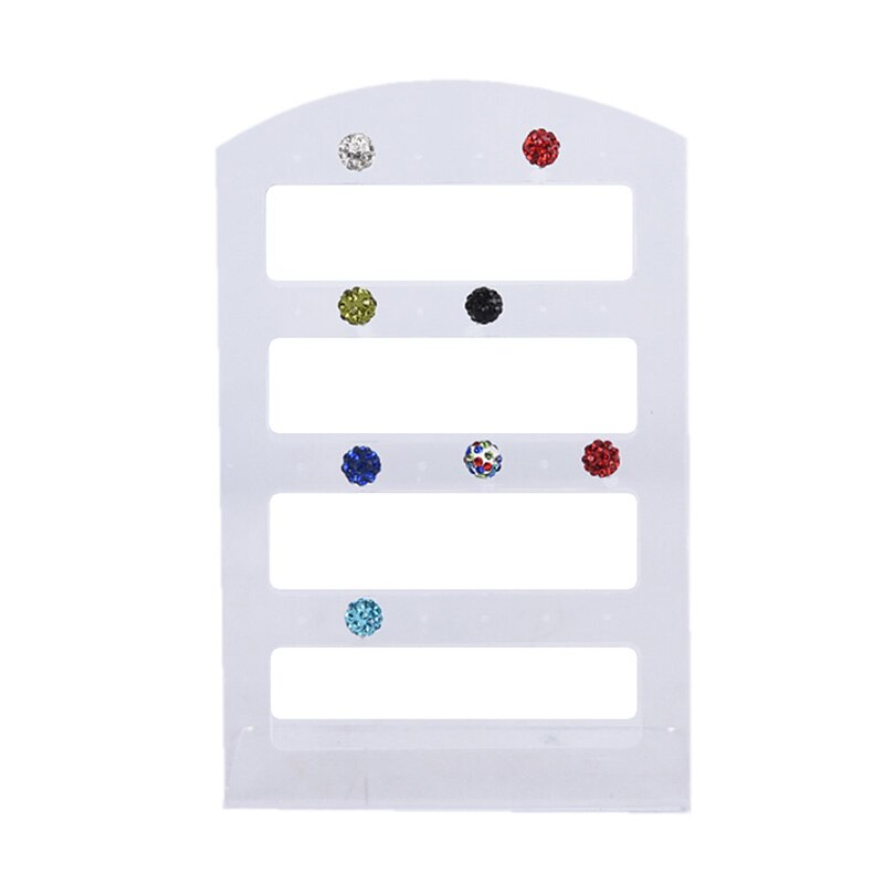 Sieraden display standaard met 24/48/72 gaten, organizer houder, plastic oorbellen display case: Wit 24 gaten