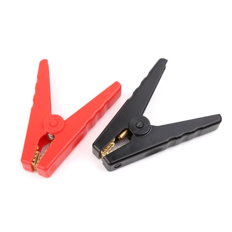 2pcs Copper Insulated Alligator Clips Red Black Testing Clamps For Car Battery Clip Power Test Cables
