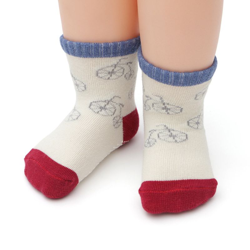 12 par/set crianças da criança do bebê penteados meias de algodão anti-deslizamento dos desenhos animados piso estoque crianças meninos meninas confortável quente sox