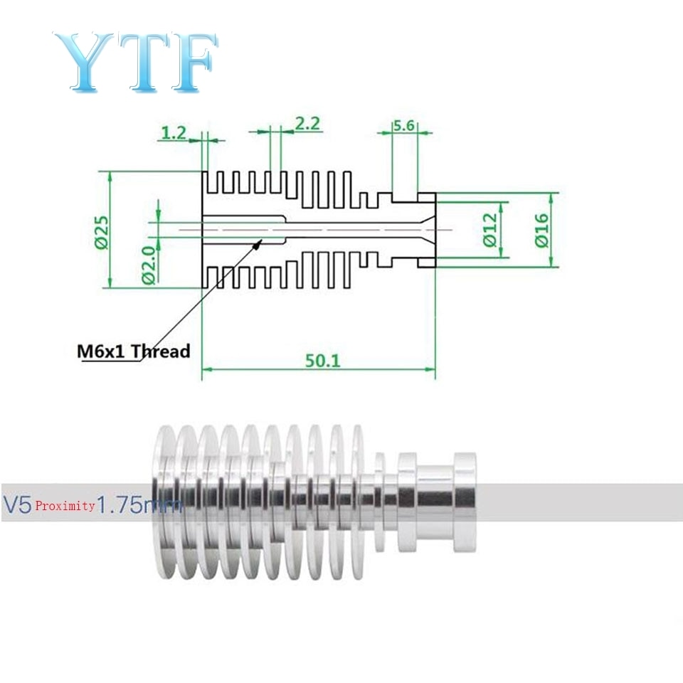 J-head Extruder Voor Remote Bowd/Wade E3DV5 Radiator Van Alle-Metalen Lange/Korte Afstand Koellichaam Pijp1.75mm/3mm 3D Printer