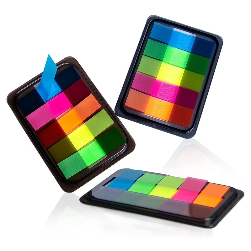 Fluorescent Translucent Sticky Note Flags, Index Tabs, Page Flag Markers: MULTI