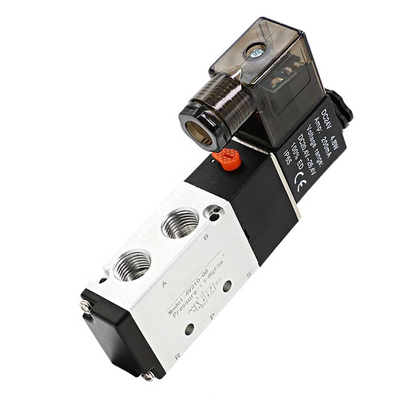 Pneumatic Electric Solenoid Valve 5 Way 2 Position Control Air Gas Magnetic Valve 12V 24V 220V Coil Volt 4mm-12mm Hose Fittings