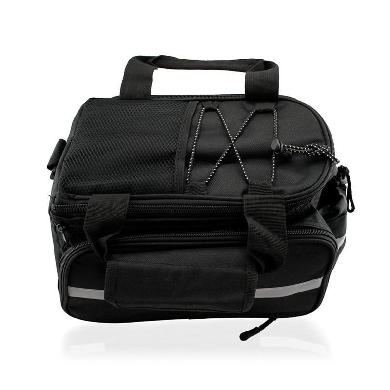 Fietsen fiets achterzitje kofferbak tas fietstas bagagedrager schouder reizen (zwart)