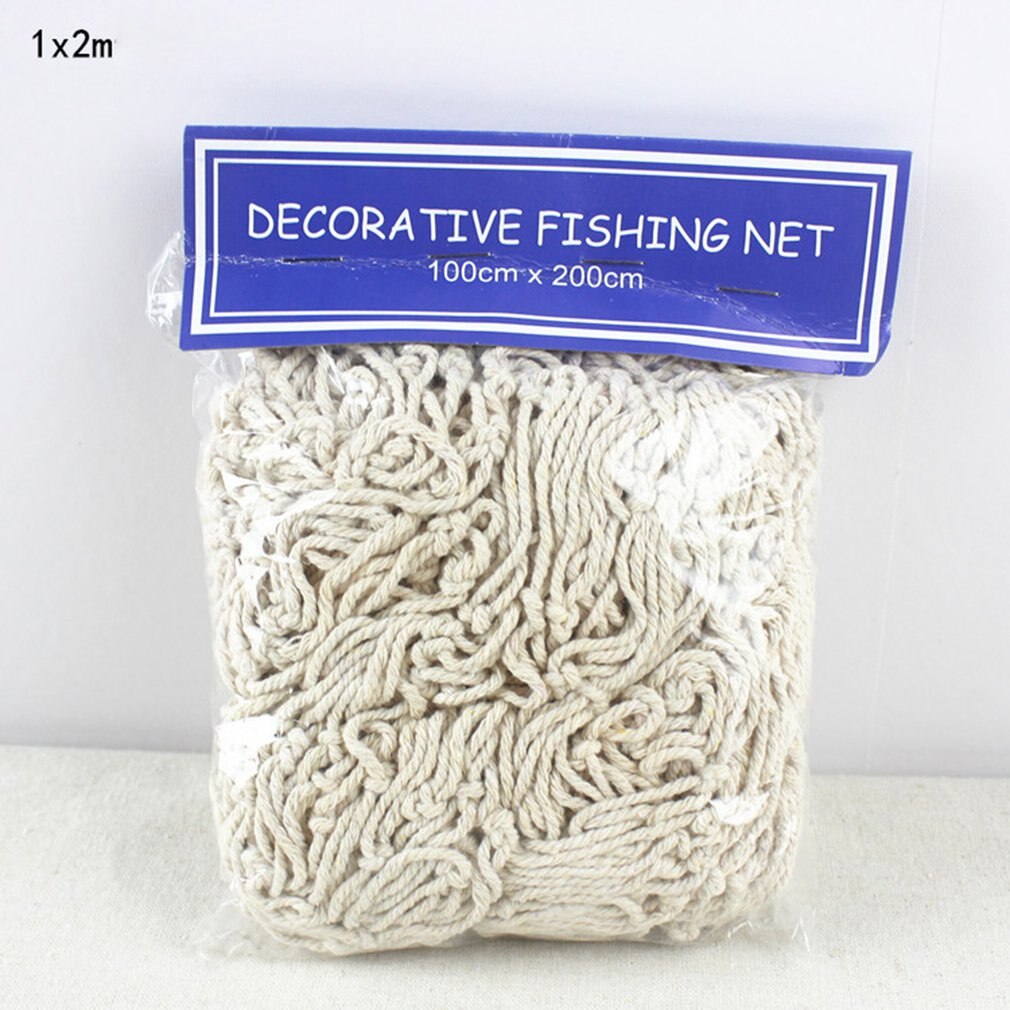 Mediterranean Sea Fishing net Ocean Style Soft Loading Fishing Net Hand-woven Float Shell Wall Decoration: Default Title