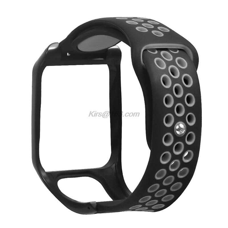 Repuesto de pulsera transpirable, correa de silicona para reloj Tomtom Runner 3, aventurero, golfista, 2, Runner 2, Cardio y Spark 3: Gris