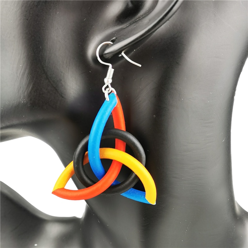 Ukebay Geometrische Oorbellen Voor Vrouwen Multicolor Rubber Oorbellen Handgemaakte Sieraden Boho Etnische Oorbel Accessoires Sieraden