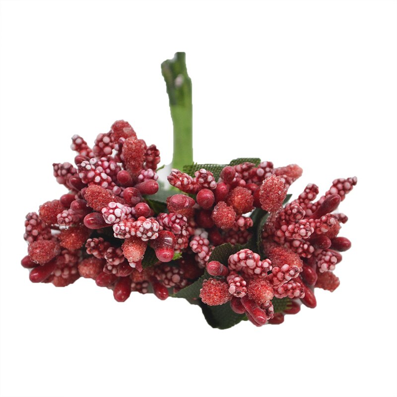 36Pcs Pearl Berry Artificial Stamen Flower For Wedding Home Decoration Artificial Pistil DIY Wreath Scrapbooking Craft Box: F06