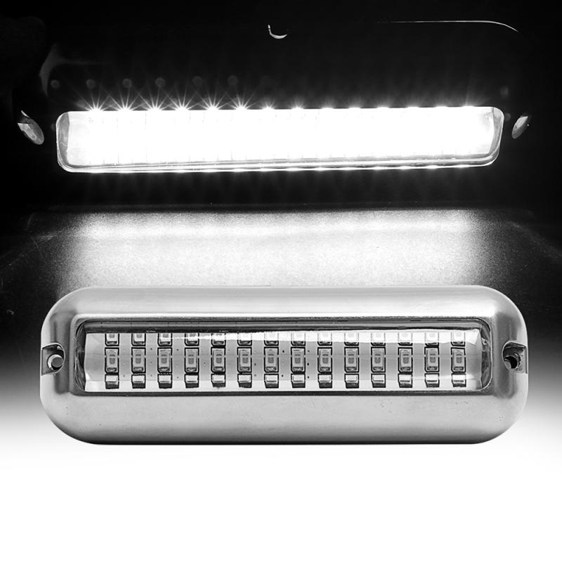 Luz LED de popa subacuática para barco, lámpara de acero inoxidable, impermeable, pontón marino, 42LED, 12V, 316SS, 1 ud.