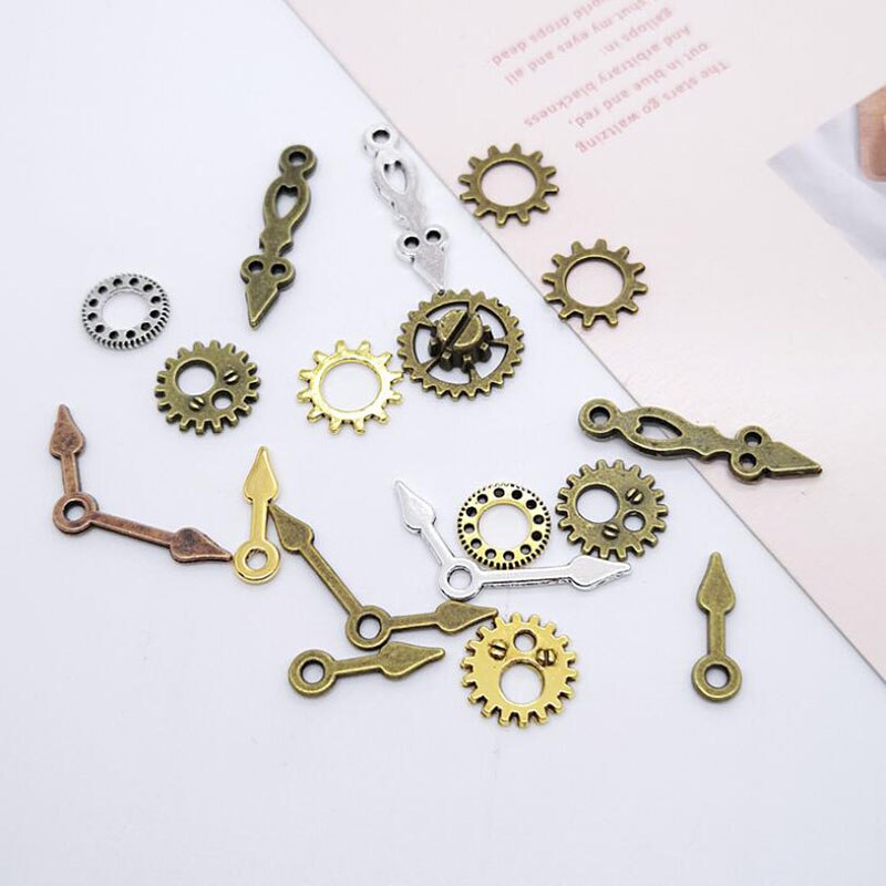 100Pcs/Lot Mixed Gear Cog Vintage Metal Metal Steampunk Pointer Charms Fit Jewelry Pendant Charms Makings