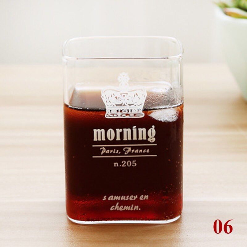 4 Pcs/lot Transparent color water glass office juice drink glass cups GLA-18: 06-4 Pcs