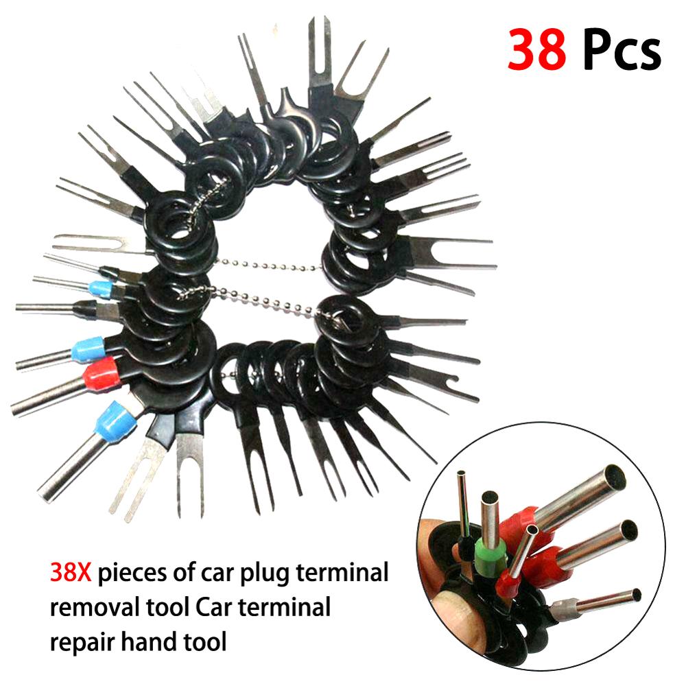 38pcs Wire Terminal Removal Tool Car Electrical Wiring Crimp Connector Pin Kit Set Extractor Puller Terminal Repair Accessories