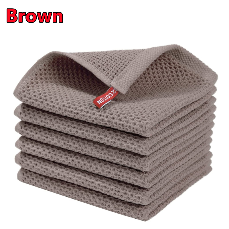 Paño de cocina de algodón toalla de cocina absorbente Ultra suave, paño de limpieza del hogar, utensilios de cocina, paño de lavado, trapo para platos: orange / 8 ud