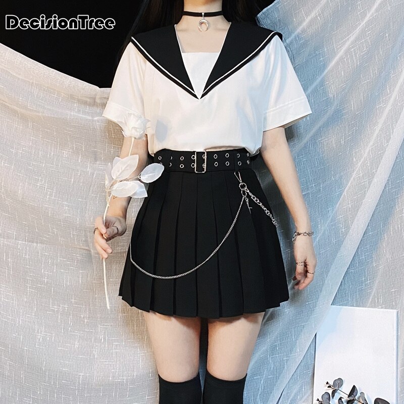 School Dresses Japanese Short Skirt Cosplay Anime Pleated Skirt Jk Uniforms Sailor Suit Short Skirts School Girl suit