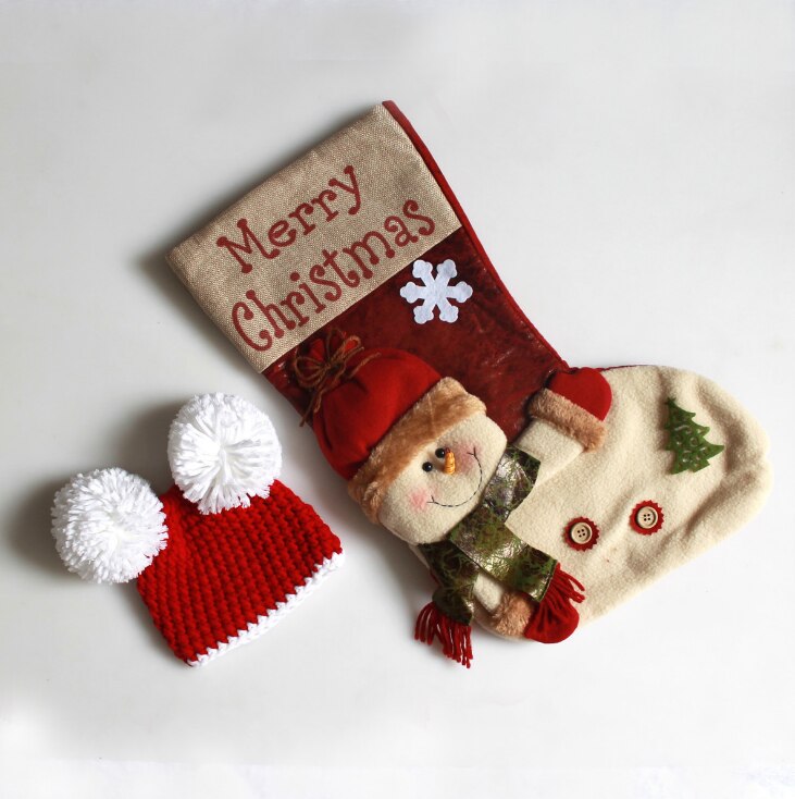 Newborn Baby Infant Christmas Big Socks Photography Props Boy Girl Outfits Hat and Overalls Set Bebe Photo Clothes Jumsuit