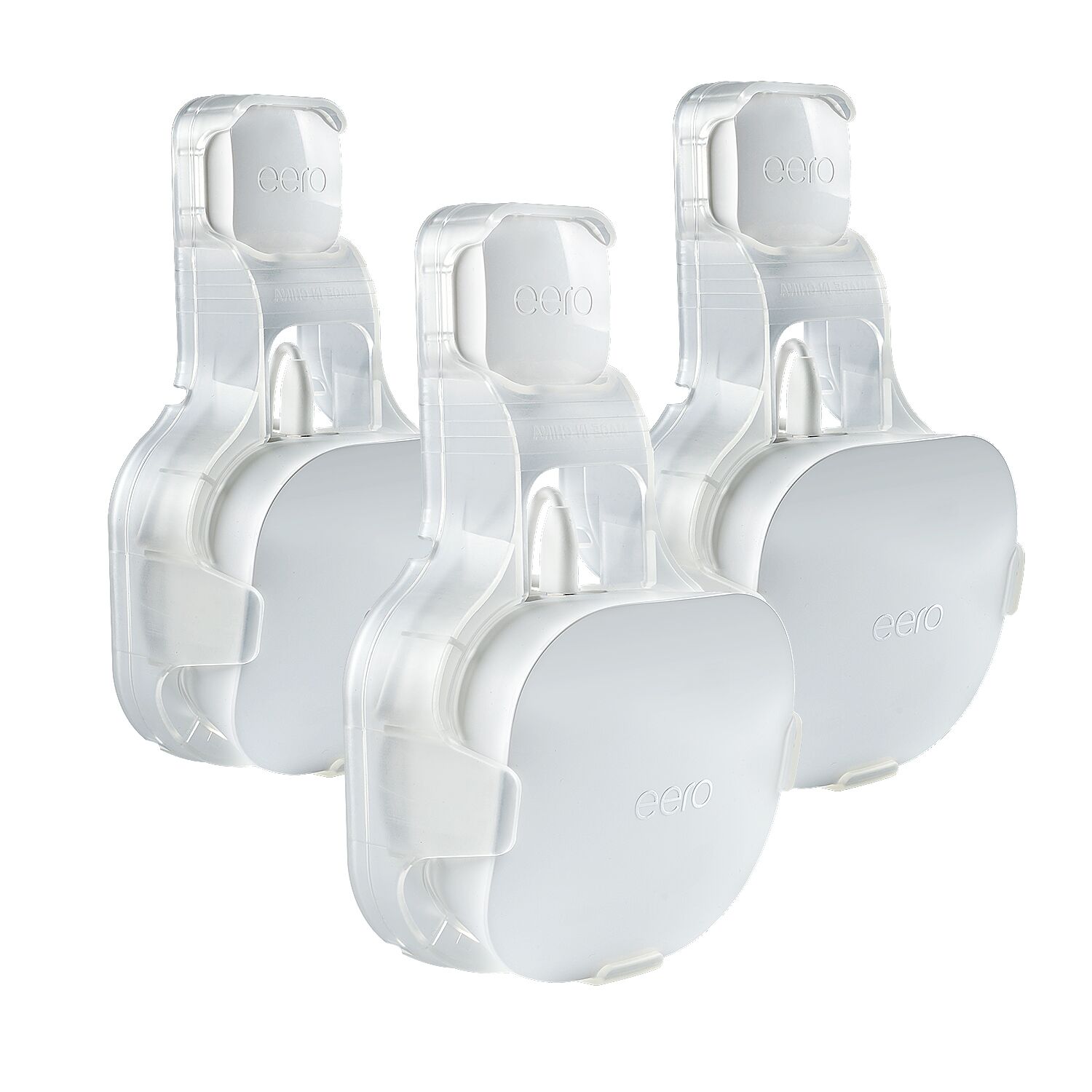 STANSTAR Wall Mount Brackets for EERO Mesh WiFi System,Simple and Useful ,Space Saving,Sturdy Wall Mount Holder: Transparent-3Pack