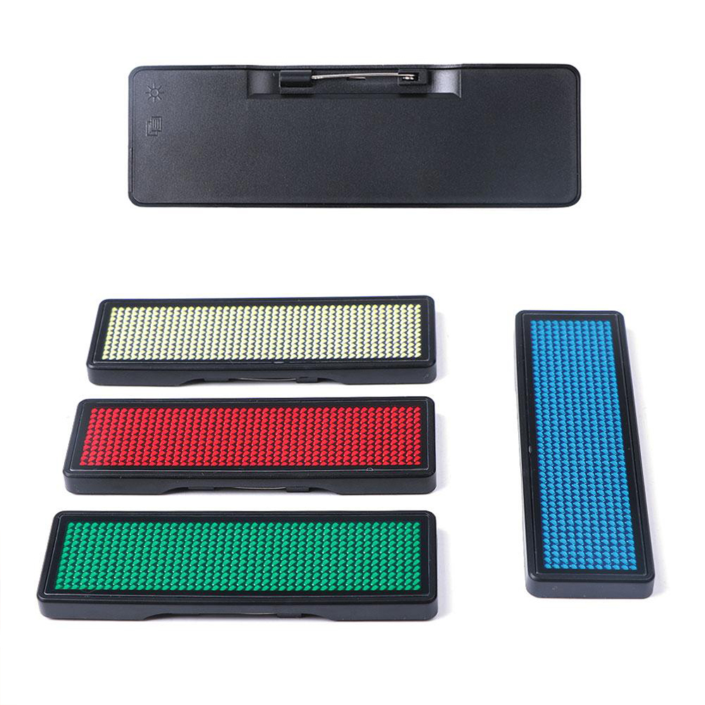 Bluetooth LED Name Badge DIY Programmable Scrolling Message Board Mini LED Display HD Text Digits Pattern Display for Party Shop