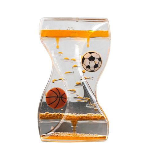 Moving Double Color Sand Hourglasses Floating Oil Liquid Visual Motion Timer Glass Acrylic Clock Home Decoration Desk Ornament: Orange
