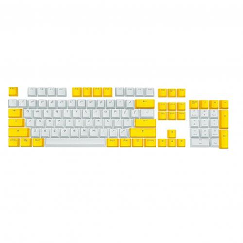 104Pcs Wear-resistant Backlight Key Caps Replacement Kit for Mechanical Keyboard 104 Keys Replacement Button for Gamer Keyboard: Yellow White