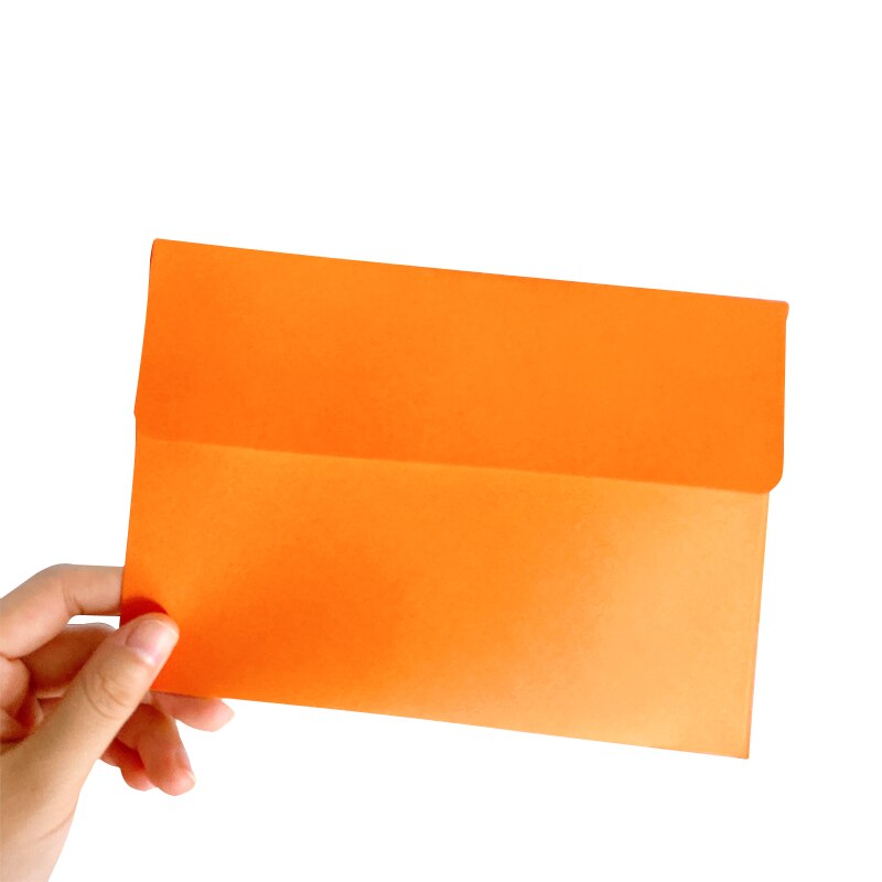 Lot de 10 jolies enveloppes en papier Kraft, petites enveloppes décoratives, couleurs acidulées: Orange