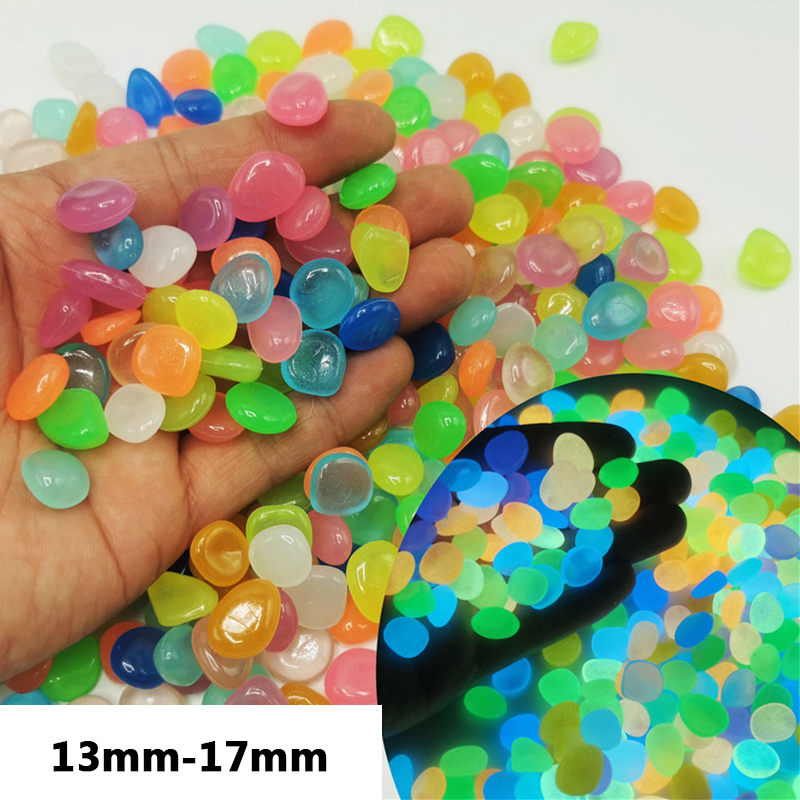100Pcs ciottoli luminosi pietra acquario bagliore nel buio ciottoli pietra luminosa giardino passerelle Decor decorazione artigianato