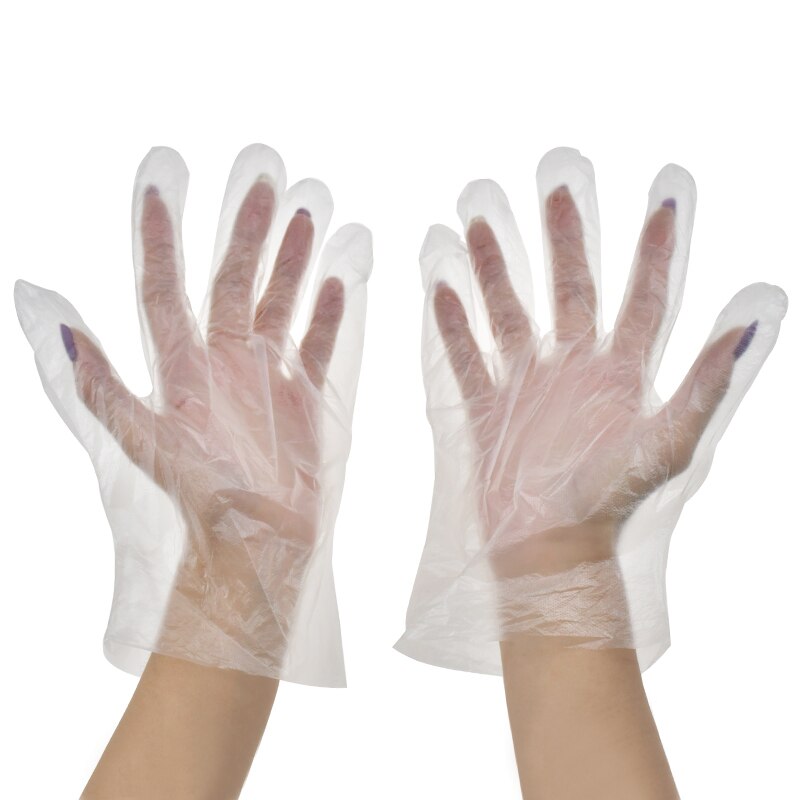 Disposable Food 100pcs Prep Gloves Plastic Food Grade Transparent Safe Gloves for Cooking Food Handling Kitchen BBQ DC11