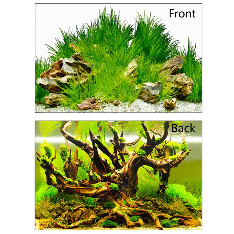 Fish Tank Background Painting Paper 3D Double-sided Ocean Landscape Poster Decorative Stickers Aquarium Decals 85WC: 2