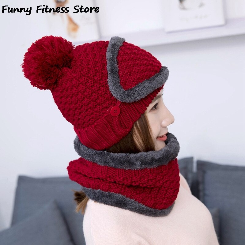 Outdoor Climbing Hat Keep Warm Knitwear Soft Plush Windproof Winter Mountain Hats for Women Men Riding Skiing Skating Bonnet