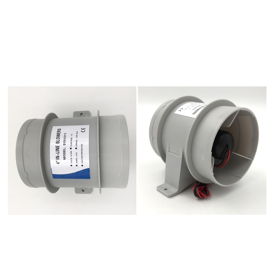 2 stk 4 tommer tavs inline blæser , 12v stille luftstrømsgenererende turbo fan til luftcirkulation i kanaler, ventilationskanaler, vokse telte