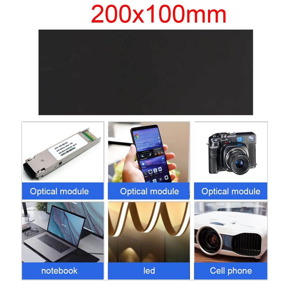 100 x 200 x 0.07mm lätta kylflänsar med hög värmeledningsförmåga gpu cpu grafitark flexibel film mångsidig