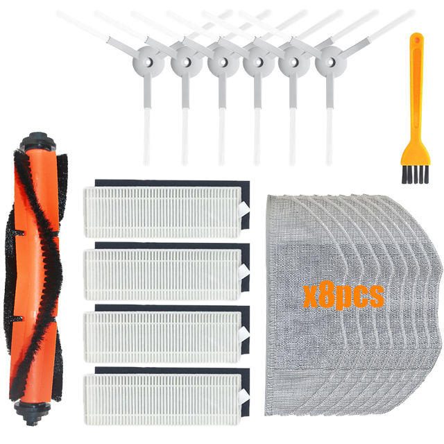 Principal escova lateral hepa filtro mop pano peças de reposição para xiaomi mijia g1 mjstg1 mi robô vácuo-mop acessórios essenciais: Bege