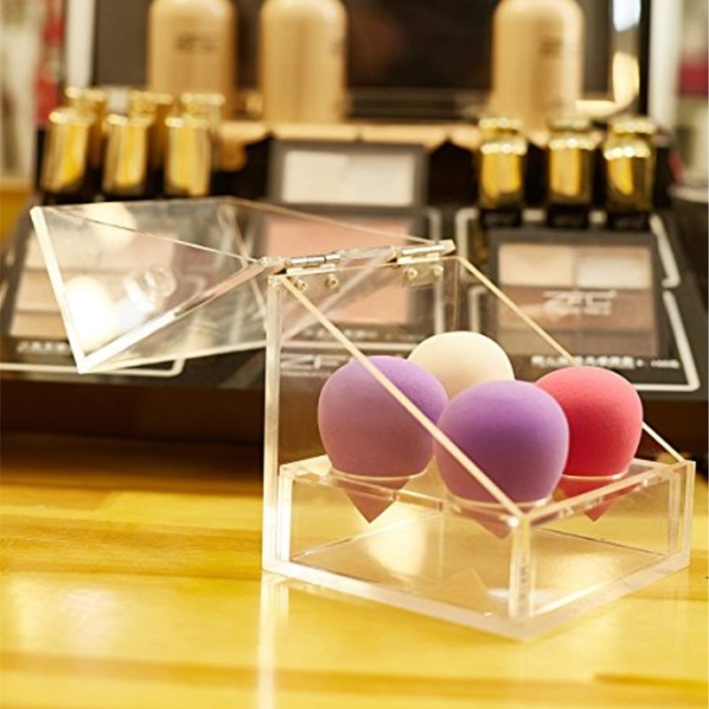 Make-up Foundation Collection 4-Slot Acryl Make Up beauty Blender Case