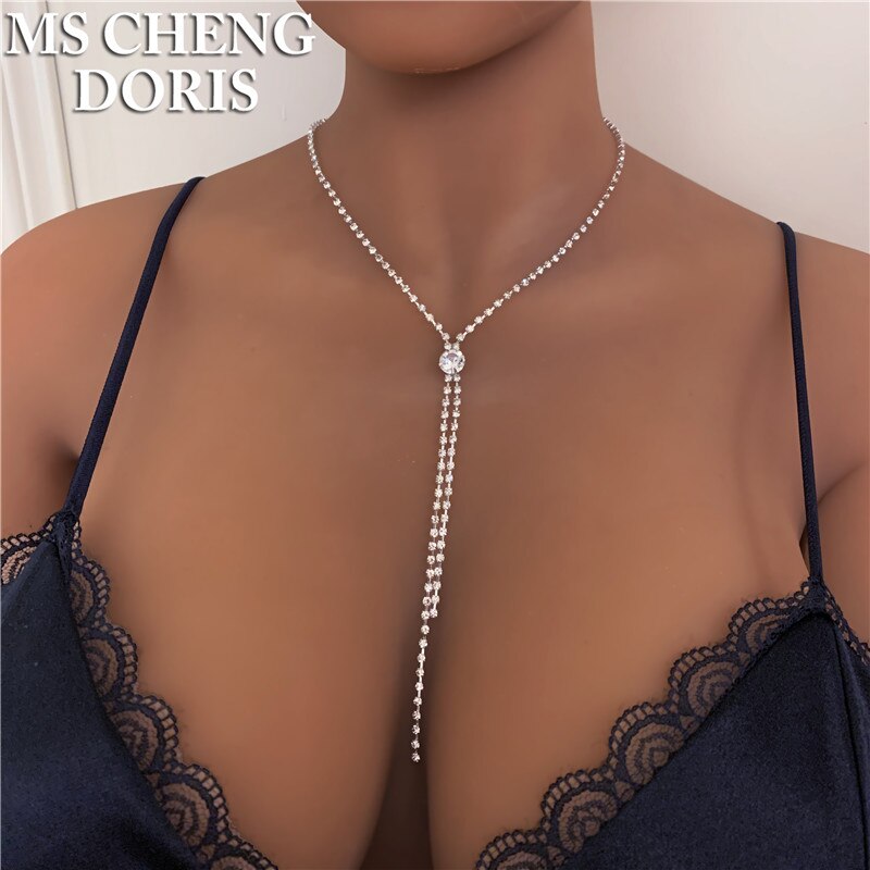 Darmowa wysyłka AB kryształ górski zestaw biżuterii ślubnej na ślub bal akcesoria imprezowe długi naszyjnik z frędzlem zestaw kolczyków dla narzeczonych