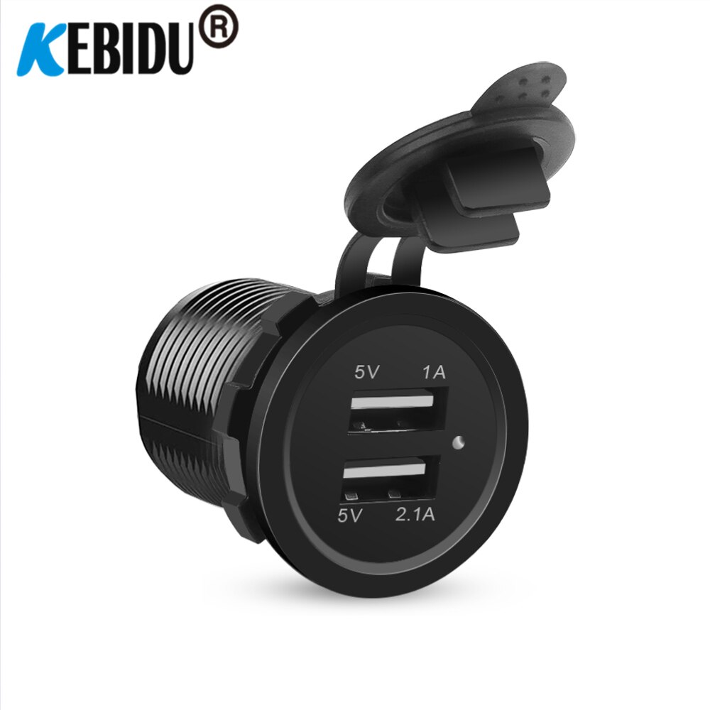 Boot Auto Wasserdicht 12V Dual USB Power Ladegerät Zwei Port Adapter Schalter Steckdose Stecker DC 12V 3,1 A Panel Mount Schnelle Ladung