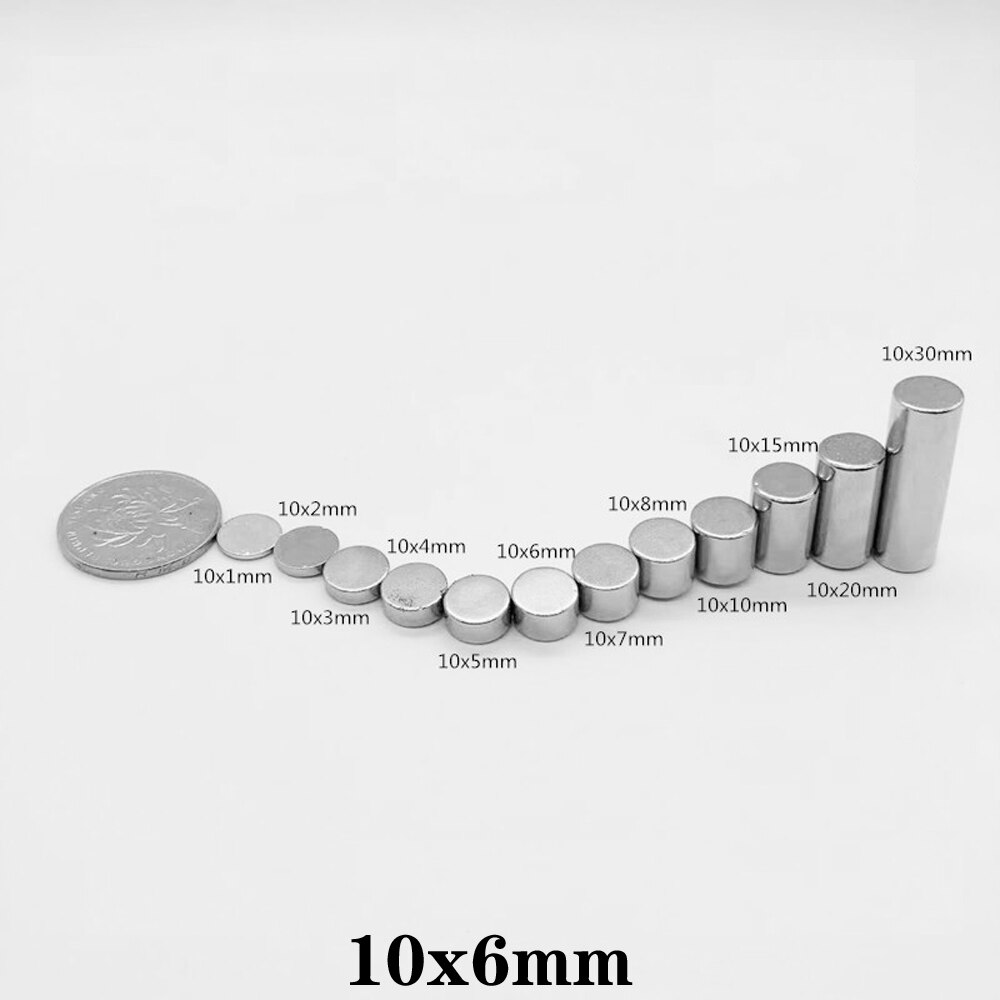 10~150PCS 10X6 mm Round Neodymium Magnets 10mmx6mm N35 Small Magnets Disc 10*6 Strong Cylinder Rare Earth Magnetic 10x6mm 10*6mm