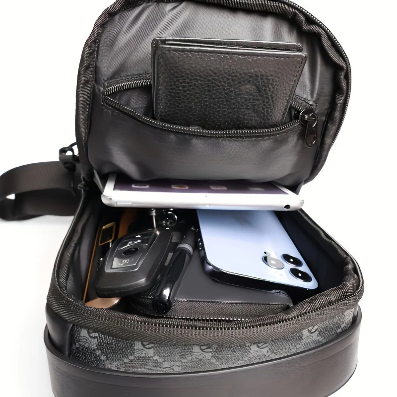 Waterproof Men's Crossbody Bag Anti Theft Sling Bag Multifunction Chest Bags Shoulder Bag Messenger Bag with USB Charging Port
