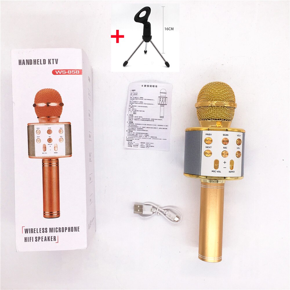 Bluetooth Handheld Karaoke Speaker Player Machine for Kids Adults Home KTV Party for Android/Iphone/Ipad/Pc Girl Boy (Blue): T2-gold