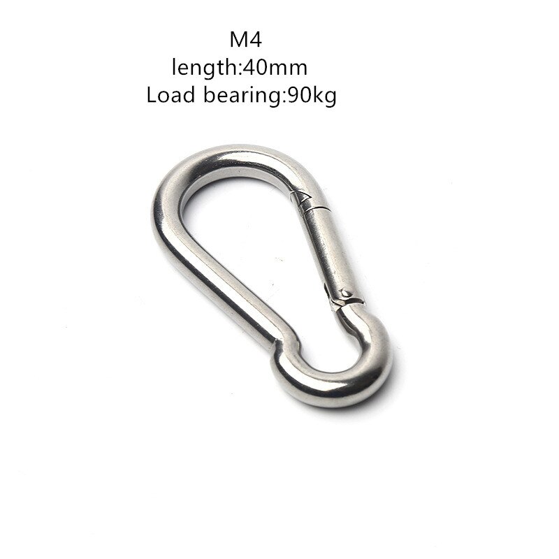 1pcs M4/M5/M6/M7 Spring Snap Quick Link Lock Ring Carabiner 304 Stainless Steel Silver Aluminum Spring Carabiner: M4