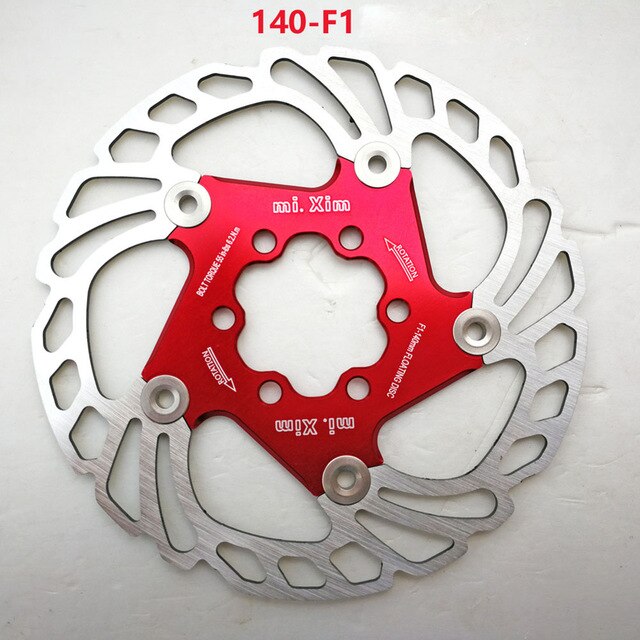 Bicycle Brake Disc Floating Rotor MTB Gravel Road Bike 140/160/180/203mm Mountain Bike Hydraulic Disc Brake Bike Parts: Red 140mm