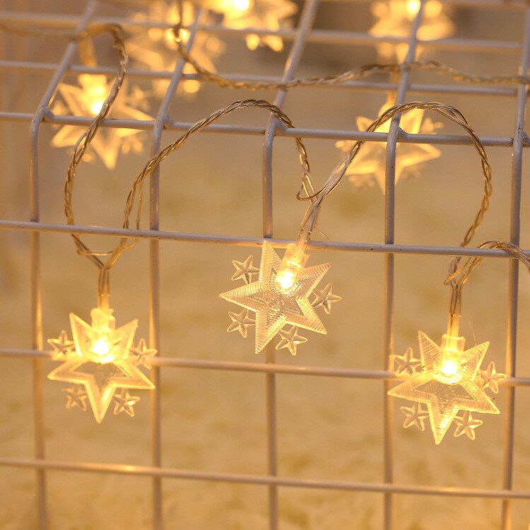 3m 20 LED Schnur Licht Girlande Stern Mond Gebühr Lichter Ramadan Dekorationen für Heimat Hochzeit Lichter für Zimmer vorhang Dekor: Stern 2- warm Weiß