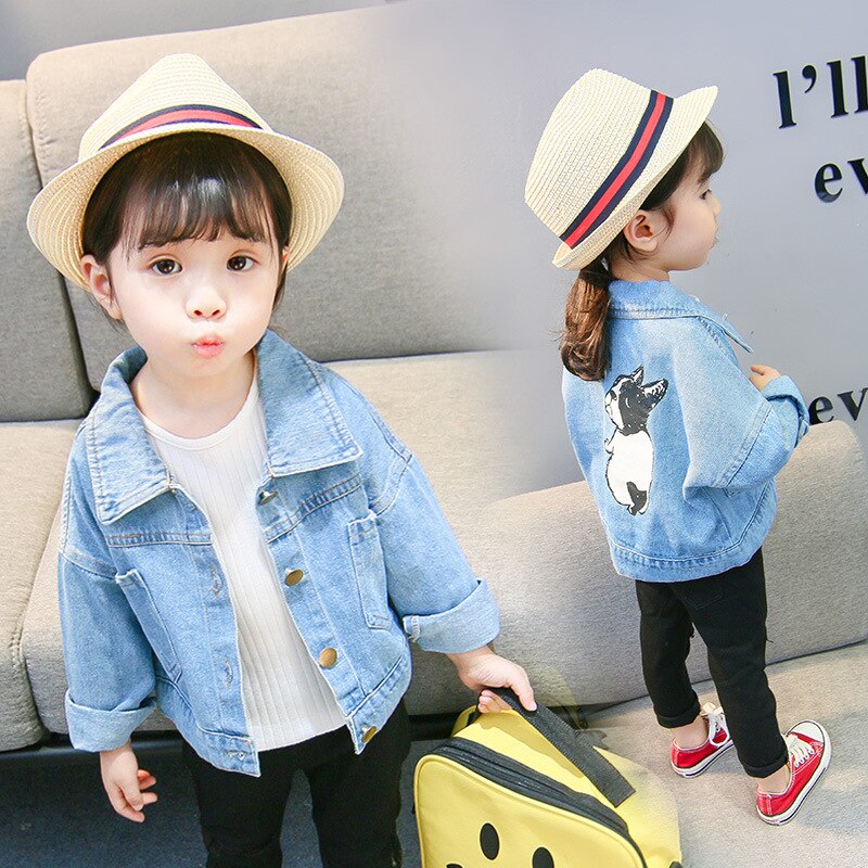 Children's Denim Jackets Boys Trench Jean Jackets Girls Kids clothing baby coat Casual outerwear Windbreaker Spring Autumn 1-6Y