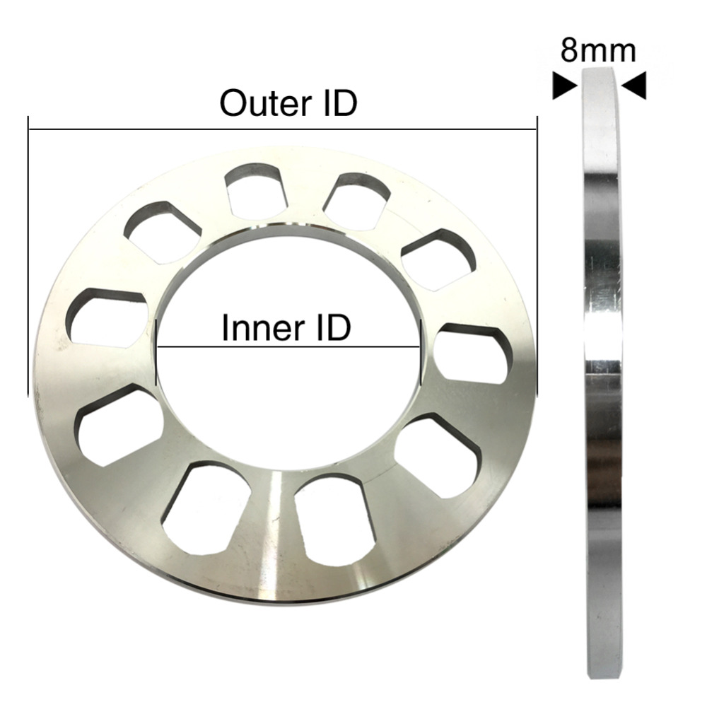 TIROL Universal Wheel Spacer 5 hole Disc brake spacer kit 8mm thick wheel spacer 2PCS T12849GLa