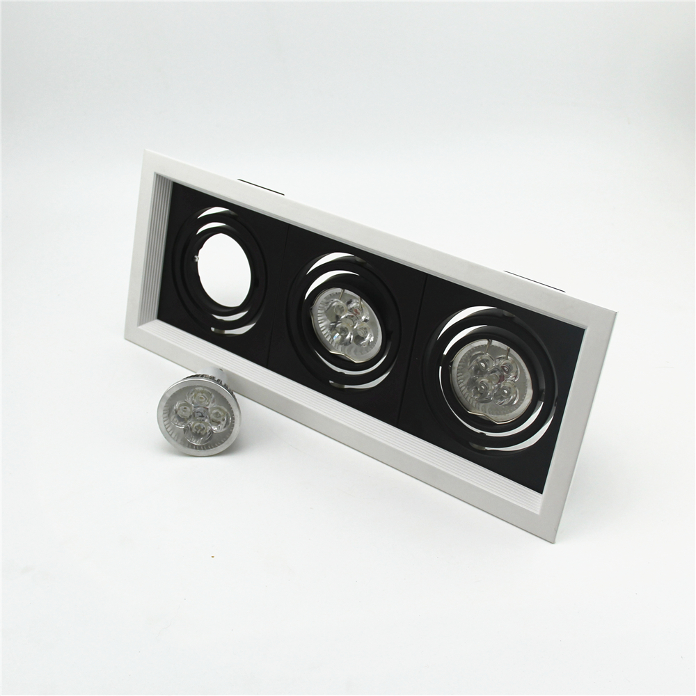 LED 6W Eyeball Casing MR16 Bulb Frame Downlight GU10 Ceiling Down Light Lampu Siling Square Black White Fixture: dark blue