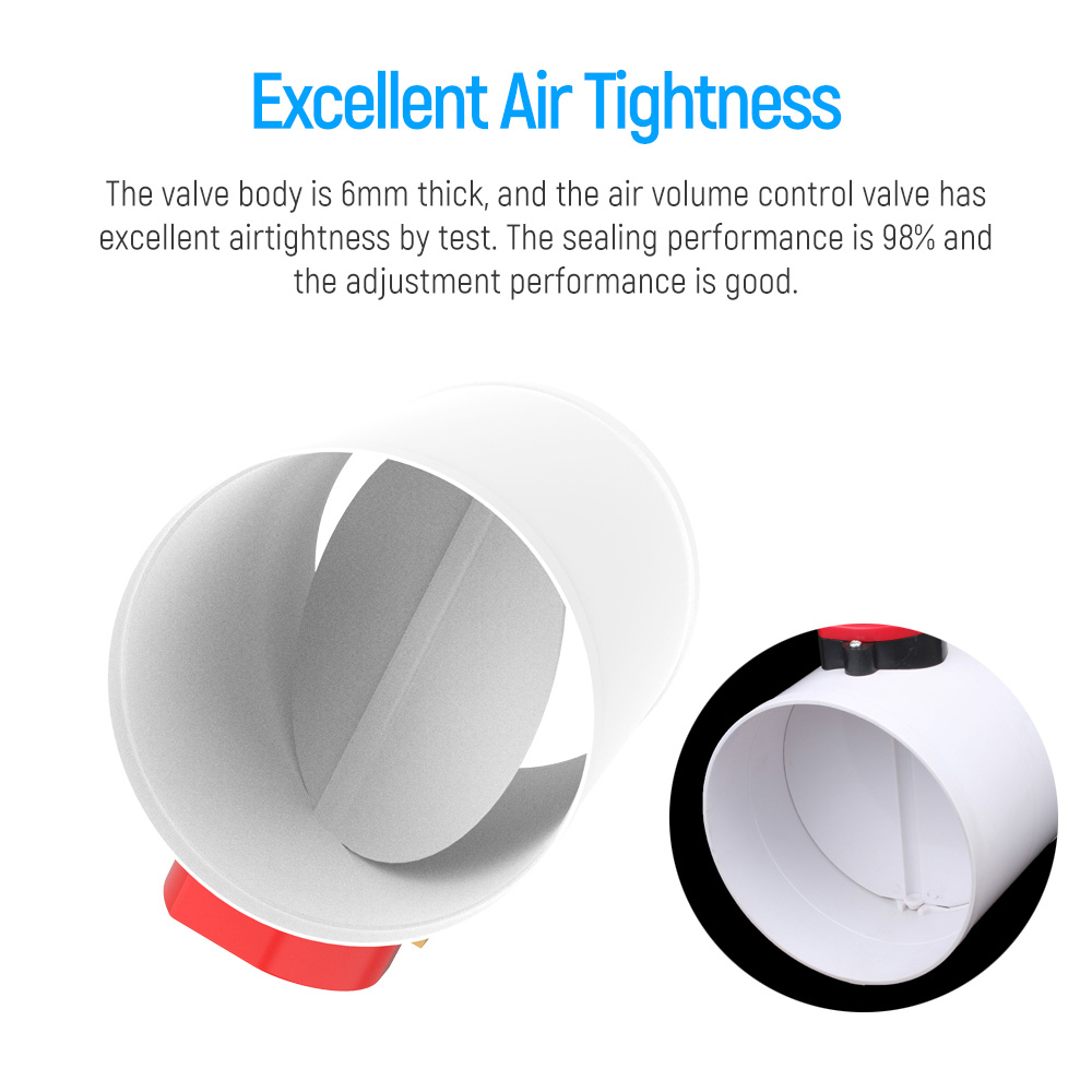 YCTX HVAC ABS plastic motorized air valve electric damper valve duct solenoid check valve for pipe ventilation 220V 12V 24V