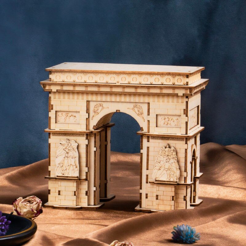Robotime Wooden Puzzle Game DIY 3D Tower Bridge,Big Ben,Famous Building Assembly Toy for Children Teen Adult