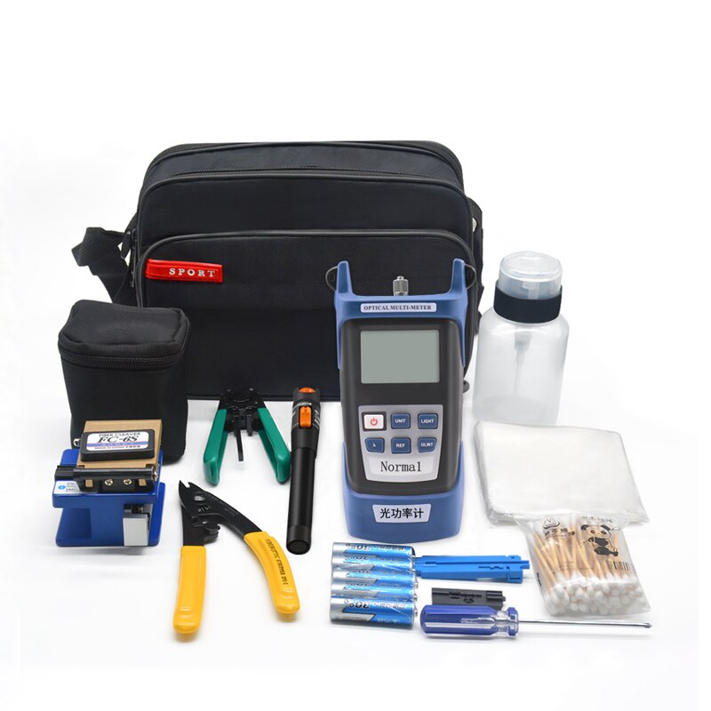 Ftth Glasvezel Tool Kit Met Fiber Cleaver -70 ~ + 10dBm Optische Power Meter Visual Fault Lcator 5km
