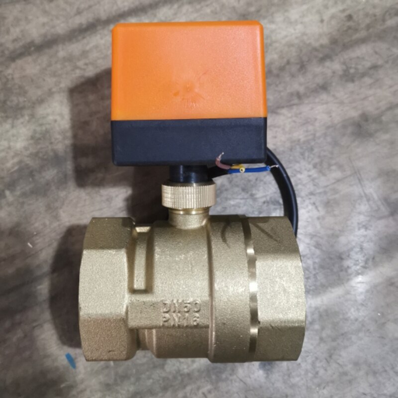 Ac 220V G2 Dn50 2-Way 3-Wire 2-Point Control Brass Electrical Motorized Ball Valve