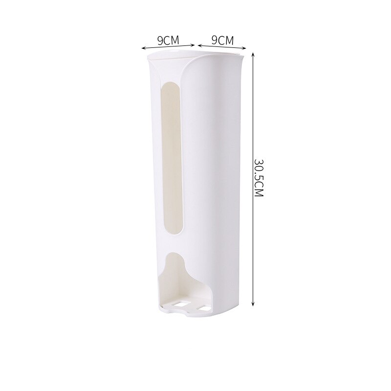 Organizzatore porta sacchetti di plastica da cucina, contenitore per sacchetti della spazzatura da appendere alla parete, contenitore per sacchetti della spazzatura da bagno, distributore per secchi, accessorio da cucina: BIANCO