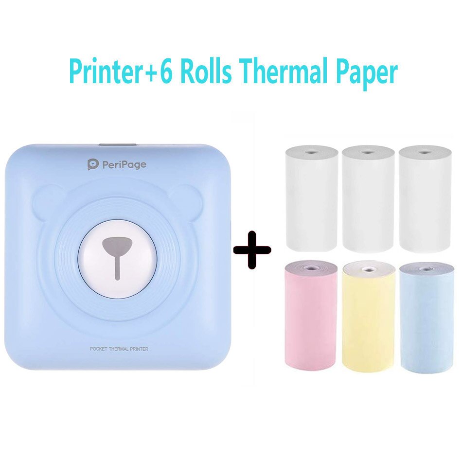 Mini POS Portable Printer Pocket Mobile Thermal Bluetooth 58mm Mini Wireless POS Thermal Photo Printer for Android iOS Phone: BL-6 Rolls Thermal